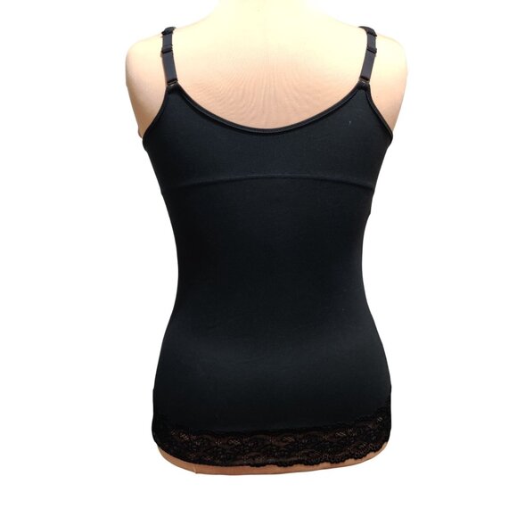 Maidenform XL Womens Black Shaping Tank Top Cami Lace Trim Chic Adjustable 83666 - Picture 3 of 12